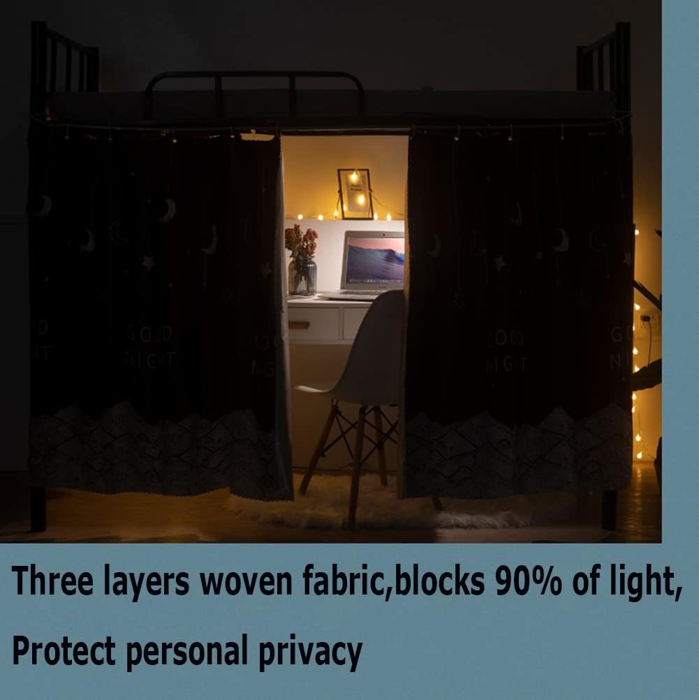 Dorm Bunk Bed Curtain Single Bed Tent Curtain Dust-Proof Bed Canopy Single Sleeper Bunk Bed Curtain Student Dormitory Blackout Cloth Bedding Curtain Lightproof Cloth Shading Bed Canopy Spread Curtain
