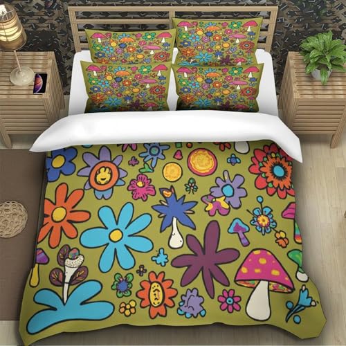 Housse de Couette Caniche 200x200 Parure de Lit Microfibre - 5