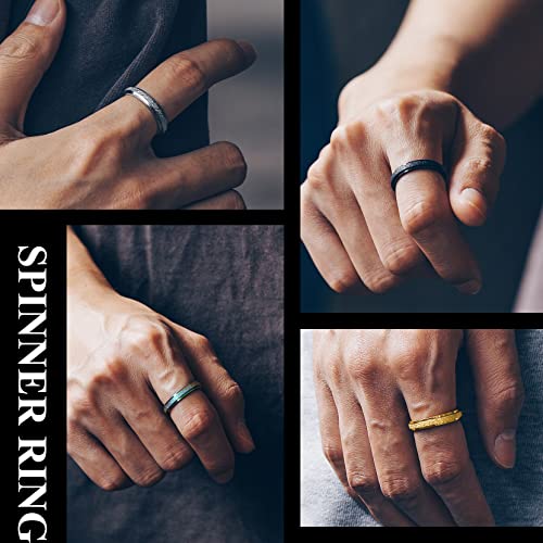 Stainless Steel Band Rings for Men Women Rotatable Fidget Spinner Rings Sand Blast Finish Wedding Bands(Send Gift Box)2