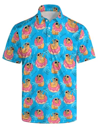 Funny Halloween Polo Shirts Halloween Golf Shirt Retro Fun Outfit Shirt for Men