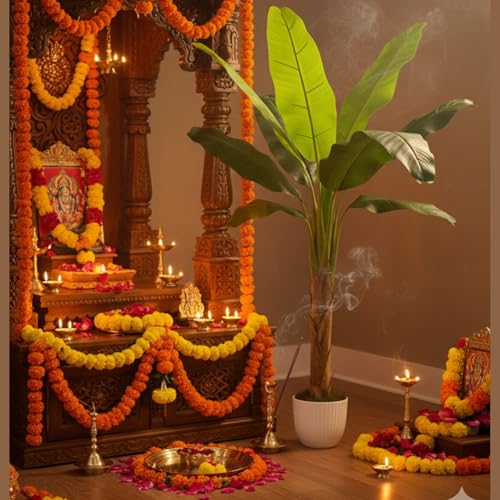 Image of Kayra Decor Artificial Banana Plant 5 Feet with Pot | Big Size Artificial Plants for Home Decor | Indoor Fake Tree for Living Room, Balcony, Office | Bird of Paradise Lifelike Plant with Pot