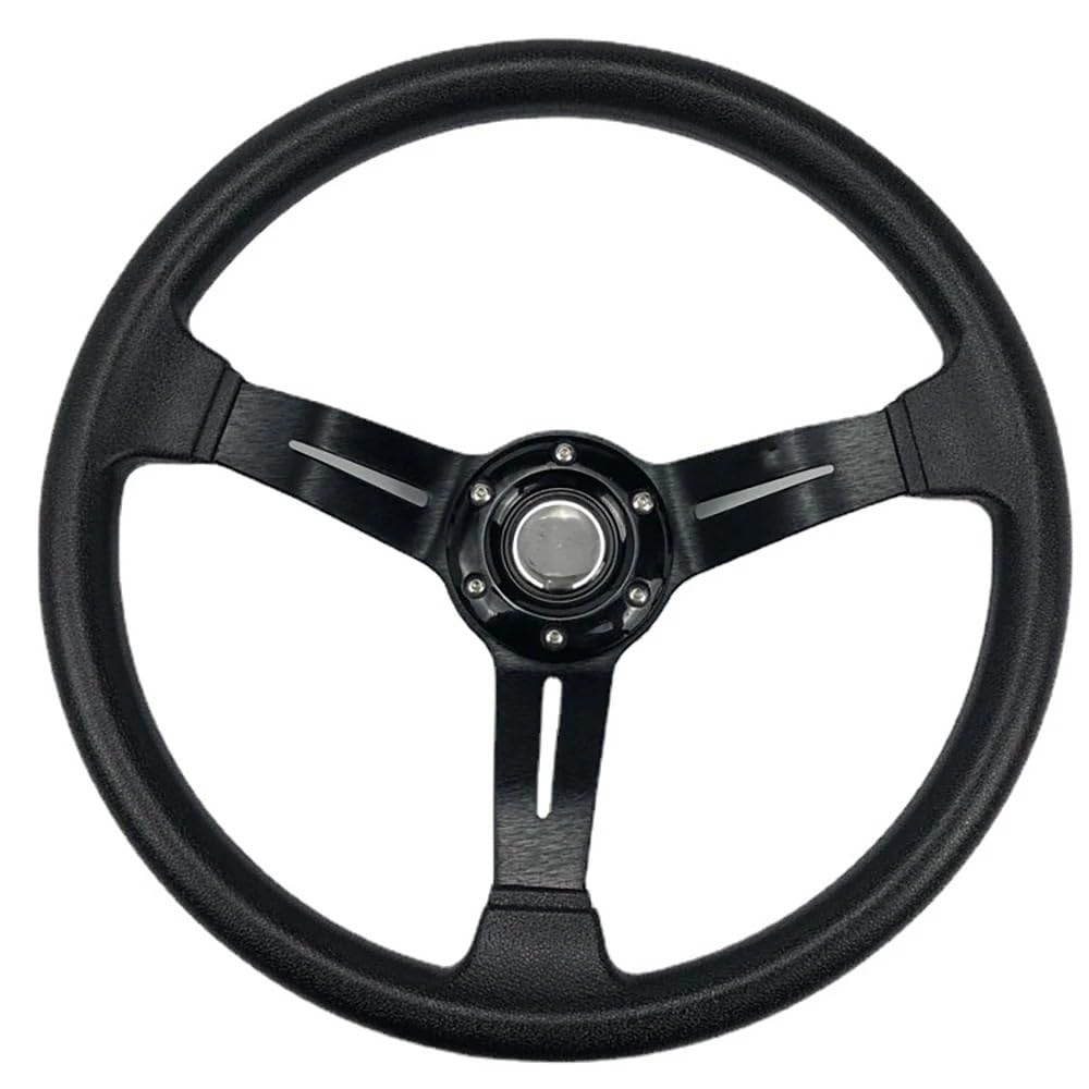 Volante Con Pedaliera， Modifica automobilistica Volante universale in PU 350MM Racing Competitive Steering Wheel Tools accessori for auto(Black)