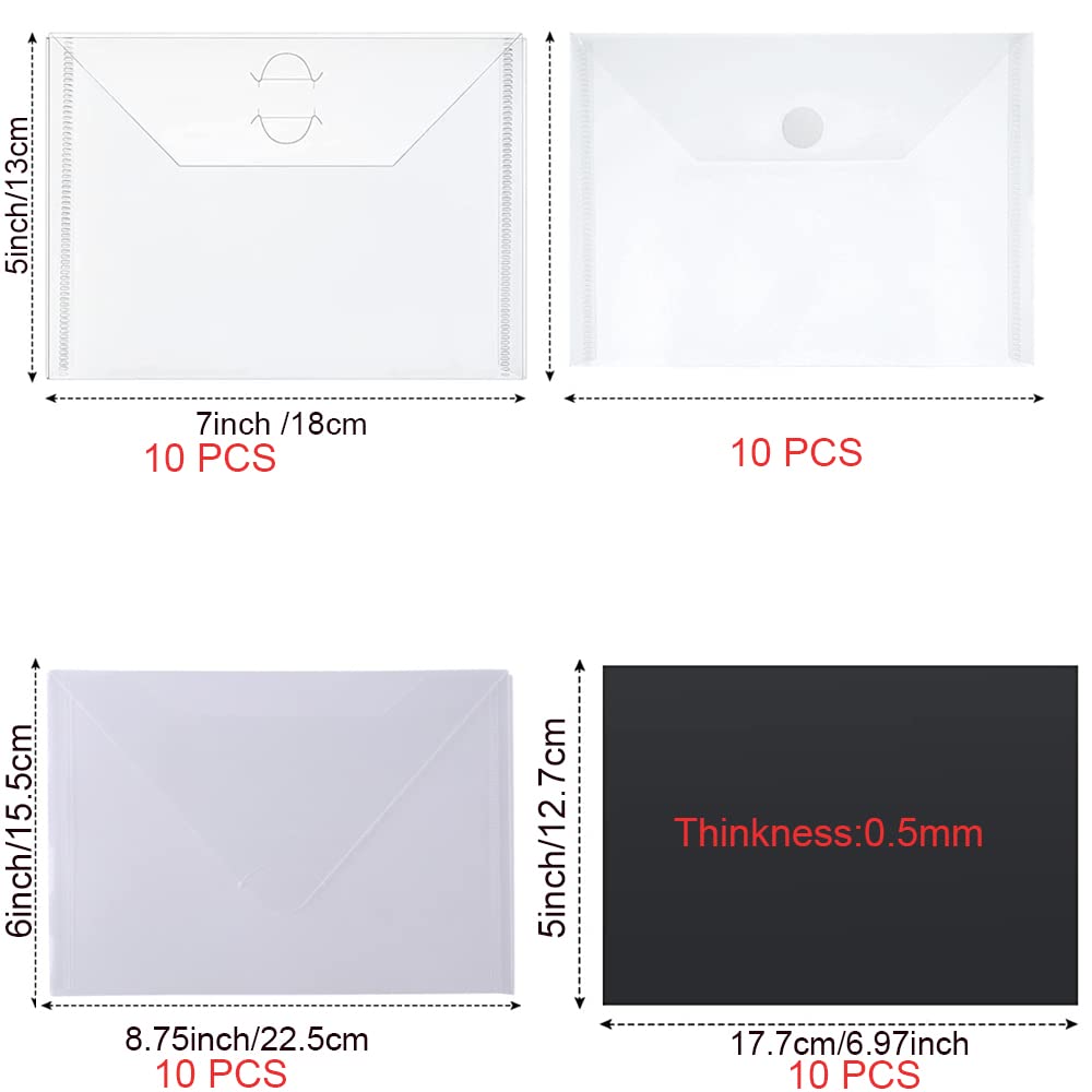 40 hojas de imán grandes y sobres de almacenamiento para troqueles y sellos,30 sobres de plástico transparente de 5x7sobres para troqueles y 10 hojas de imán para manualidades,bolsas de papel