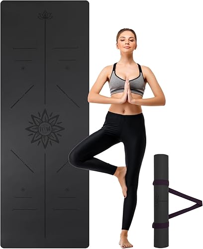 Esterilla de yoga Esterilla de yoga Esterilla de ejercicio y fitness para hombres y mujeres con correa de transporte