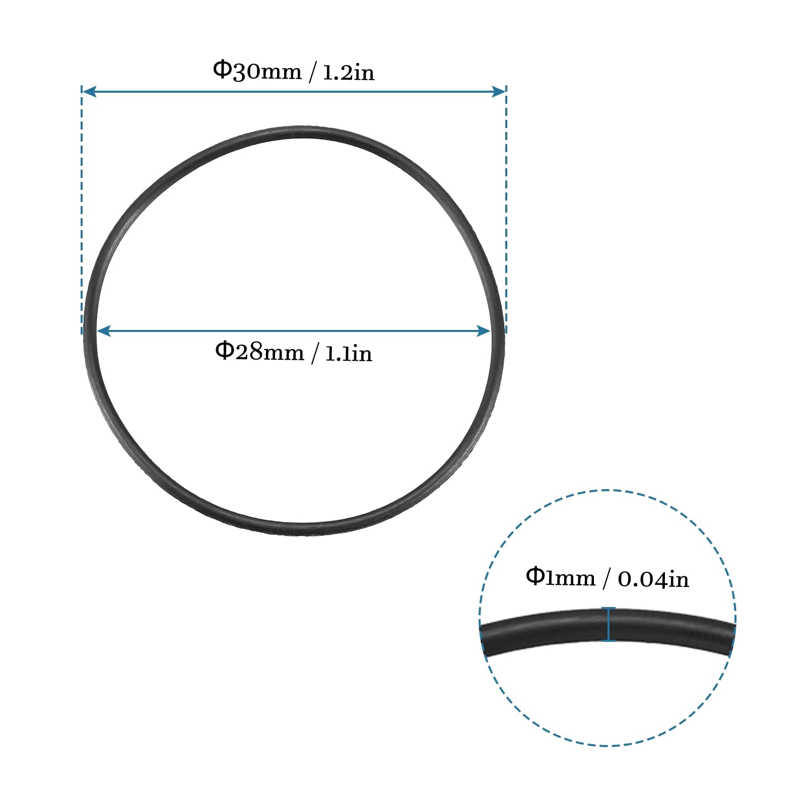 Joint Rond Caoutchouc QUARKZMAN 30mm X 28mm X 1mm Nitrile Caoutchouc Joints Toriques X 20 Pièces Rond Joint Rondelle Pour Robinet Plomberie Réparation Étanchéité Connexion [ Noir Joint Pompe Bestway