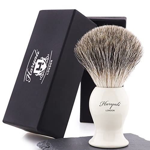 Haryali-London-Shaving-Brush-Super-Badger-Shaving-Brush-Shaving-Cream-Brush-for-Smooth-and-Soft-Traditional-Shaving-Black-Color-Perfect-with-Any-Shaving-Cream-or-Shaving-Soap