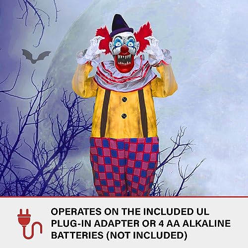 Haunted Hill Farm HHSTLCLOWN-2FLSA Motion-Activated Startling Arms Clown By Tekky, Talking Scare Prop Halloween Animatronic thumb #6