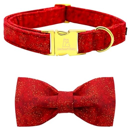 Lionheart glory Collar de perro de Navidad, collar de lazo para perro rojo, collares ajustables de pajarita suave para perros pequeños, niñas o niños, collar de perro con lazo