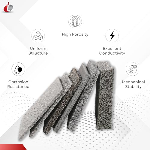 Image of Nickel Foam (Size: L 200mm x W 300mm x T 1.5mm)(Cell Size -110PPI)(Purity > 99%)(Cell Size (PPI): 10 PPI)(Thickness: 10 mm)(Porosity: 97%-98%)(Pack of 1)