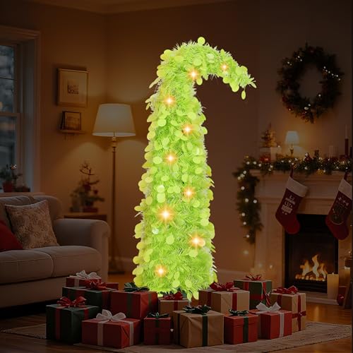 3ft Christmas Tree,Pop up Christmas Tree,Green Xmas Tree with Tree Skirt, Easy Setup Whimsical Artificial Christmas Tree for Christmas Decorations Outdoor & Indoor Use