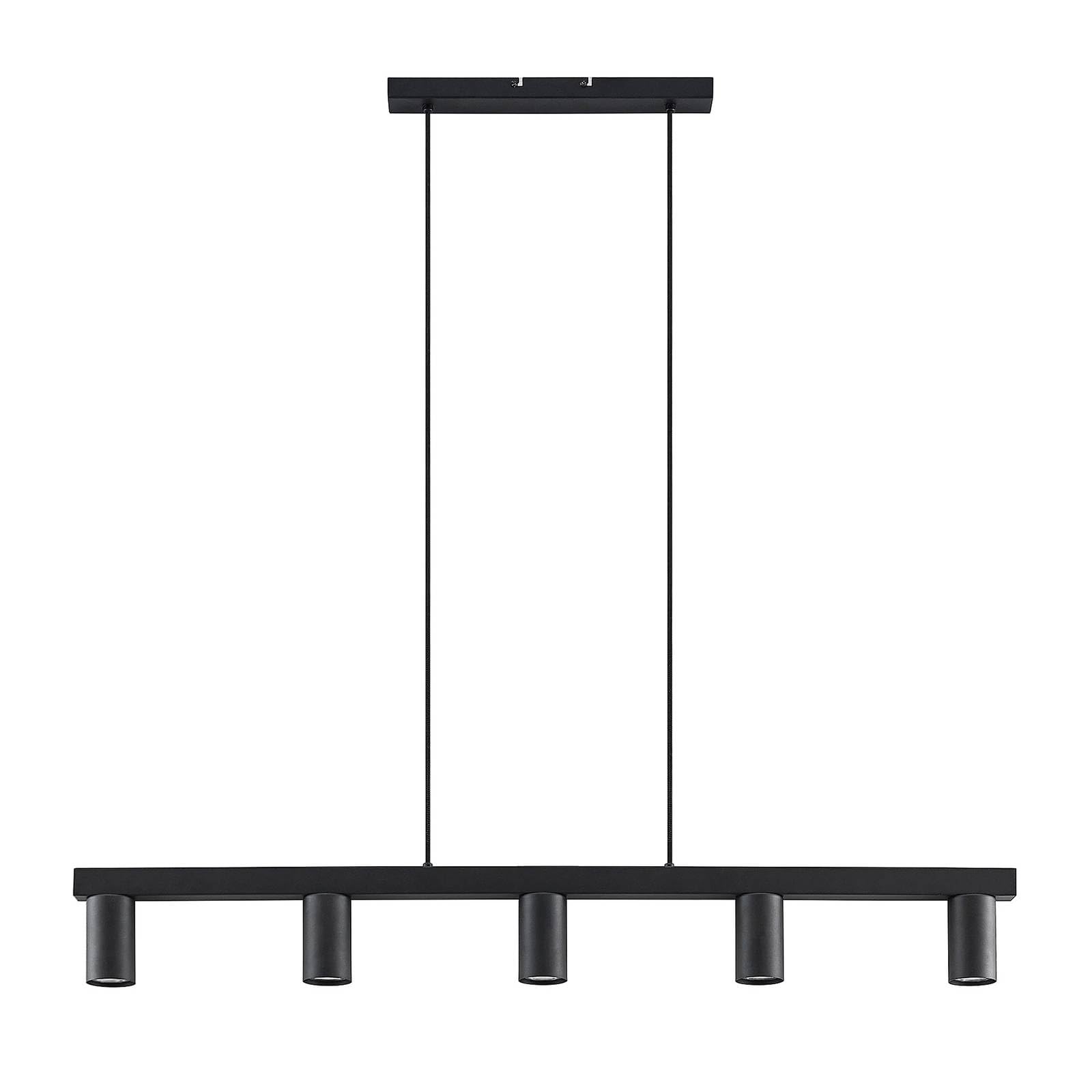 Lindby Black Hanging Light Baliko, 116 Cm, 5-Bulb, Gu10