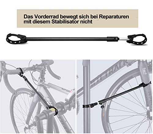 CXWXC Fahrradmontageständer, Reparaturständer für Fahrräder, Schwerlast-Montageständer, Fahrradständer mit verschweißter Klemmkopf, um 360° drehbar, Schnelllösevorrichtungen (Schwarz)