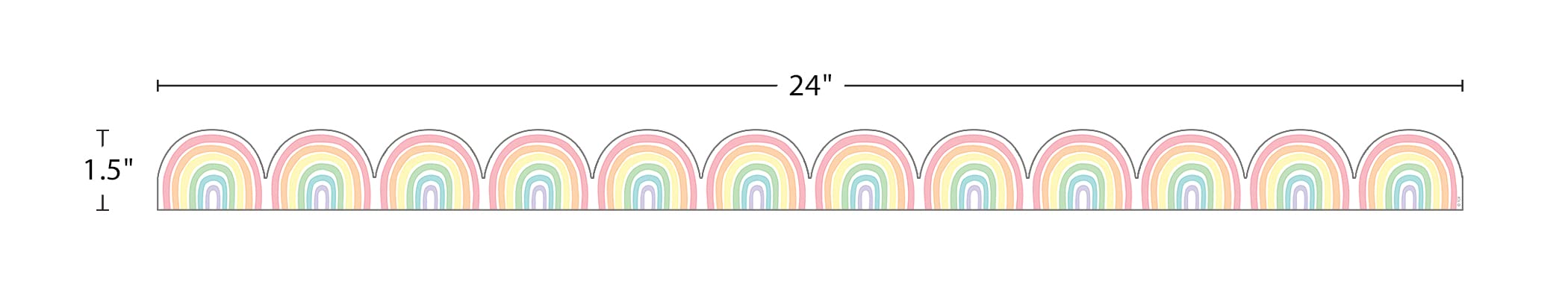 Teacher Created Resources Borde magnético con diseño de arco iris pastel