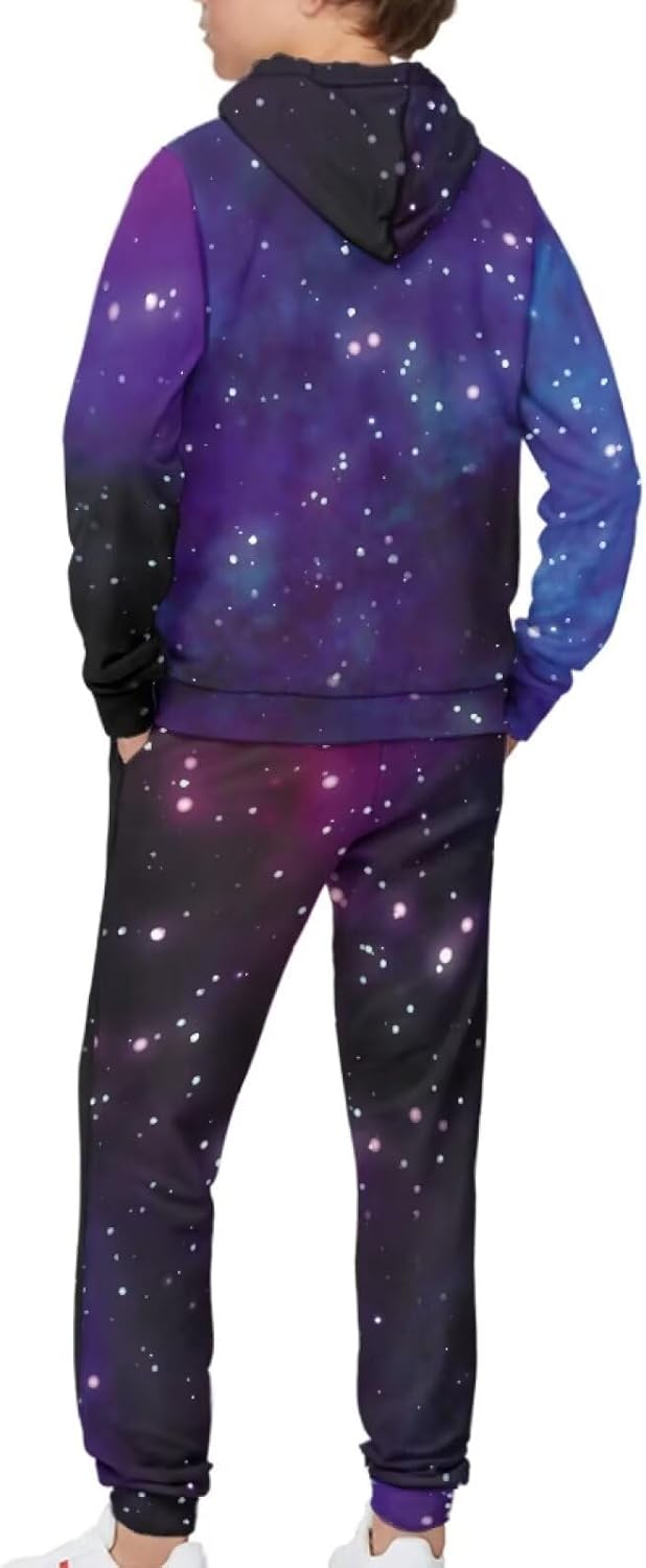 Boy's 2 Piece Outfit Long Sleeve Pullover Sweatshirt and Jogger Sweatpants Hoodie & Pants Set 6-16T