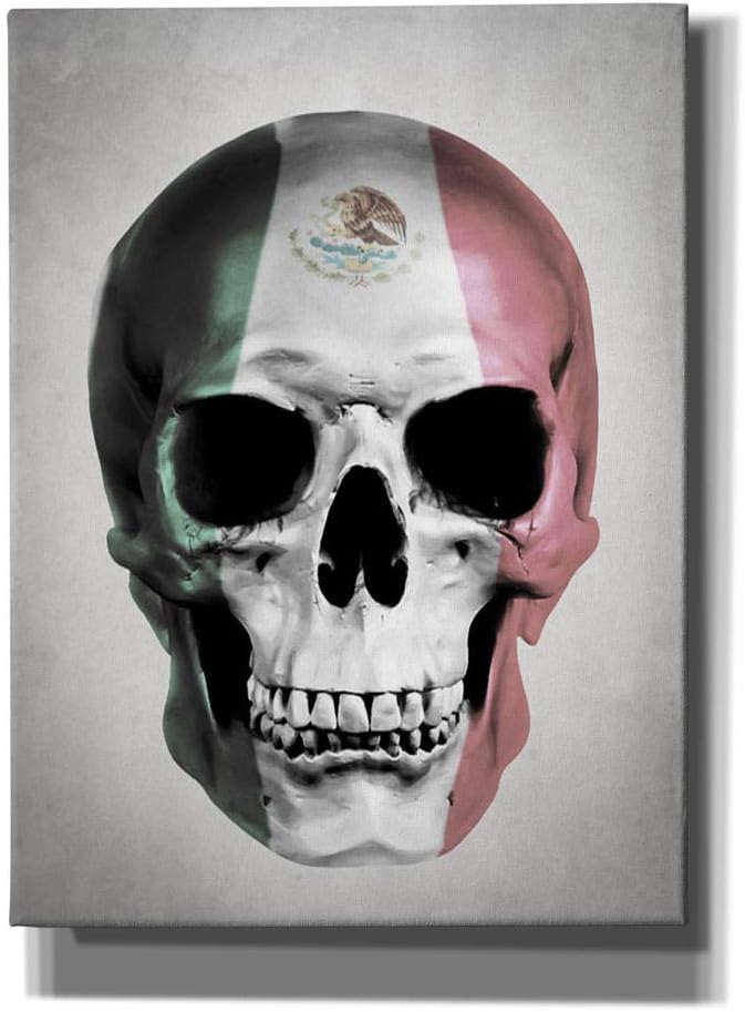 Cortesi Home 'Mexican Skull Grey' by Nicklas Gustafsson, Canvas Wall Art, 12"x16"