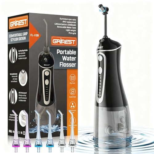 Hydropulseur dentaire pour gencives sensibles avec jet d'eau réglable IPX7