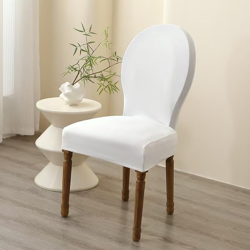Housse de chaise de salle à manger en velours pour masquer l'usure des dossiers ronds facilement