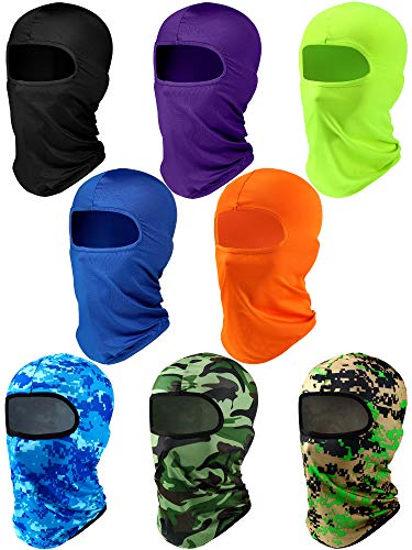 SATINIOR 8-Piece Summer Balaclava Face Masks UV Windproof