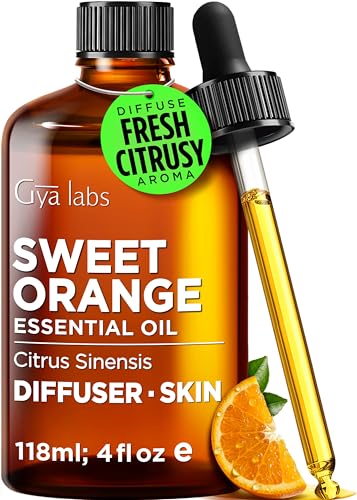 Image of 100% Pure Orange Essential Oil - 4 Fl Oz - Orange Oil for Hair, Skin, Diffuser, Aromatherapy & DIY Candle Making Scent