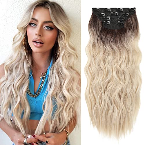 REECHO Hair Extensions, 4PCS Clip in Hair Extensions HE001 Natural