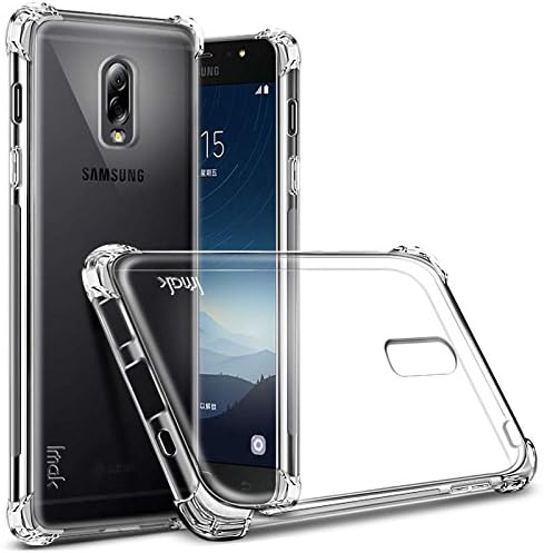 Case for Samsung Galaxy C8 / J7+ / C7 2017 + Anti-Explosion Screen Protector, Transparent Soft Gel Cover [Reinforced Corners] [Shock Absorption] [Non Slip Grip] Full Protection Flexible TPU Bumper