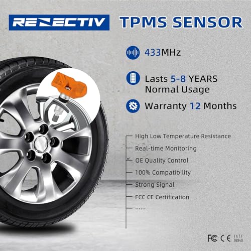 RENECTIV TPMS Sensor BMW,4pcs 433mhz Tire Pressure Monitor Sensors Fit for BMW Replace#36106856227 - Image 4