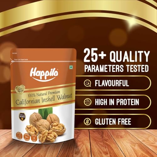 Image of Happilo Premium Inshell Dried Walnut 1 Kg (Pack of 1) | Akhrot Giri | Dry Fruits, Healthy Snacks | Large Size | Walnut with Shell | Rich in Protein, Antioxidants & Source of Omega-3