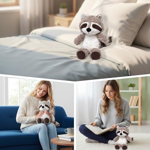 PDirat Waschbär Kuscheltier, 25cm Flauschiges Plüschtier Für Entspannung Und Wohlbefinden, Ideal Für Kuschelmomente Und Dekorative Zwecke, Weiches Waschbär Kuscheltier