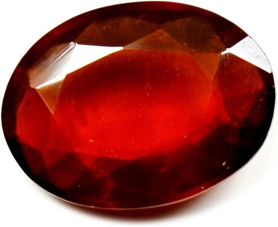 16X12 MM Natural Hessonite Loose Gemstone Red Oval Shape Faceted Stone for Art and Craft