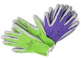 WILDFLOWER Tools Gardening Gloves for Women and Men - Nitrile Coating for Protection (Small, Purple...