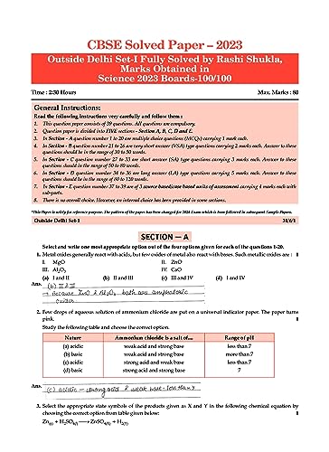 Image of Oswaal CBSE Sample Question Papers Class 10 Science Book (For Board Exams 2024) | 2023-24