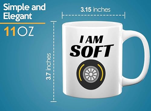 Miniatura 5 de Taza de café Racer de 11 onzas, color blanco, I'm Soft, Fuel Speed Racer Car Guys Circuit Automotriz Racing Boy Regalos para él, papá, hombres, novio