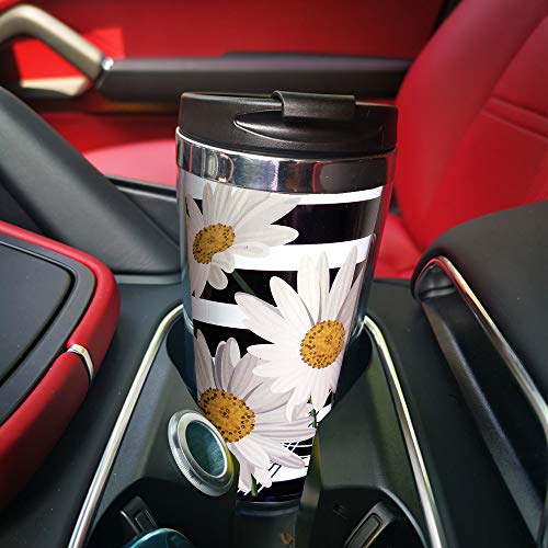 Cuajh Daisy Music Note Travel Coffee Mug For Woman Girl, Insulated Tumbler With Lid For Wife Girlfriend Birthday Gift, 14 Ounces #TOP3
