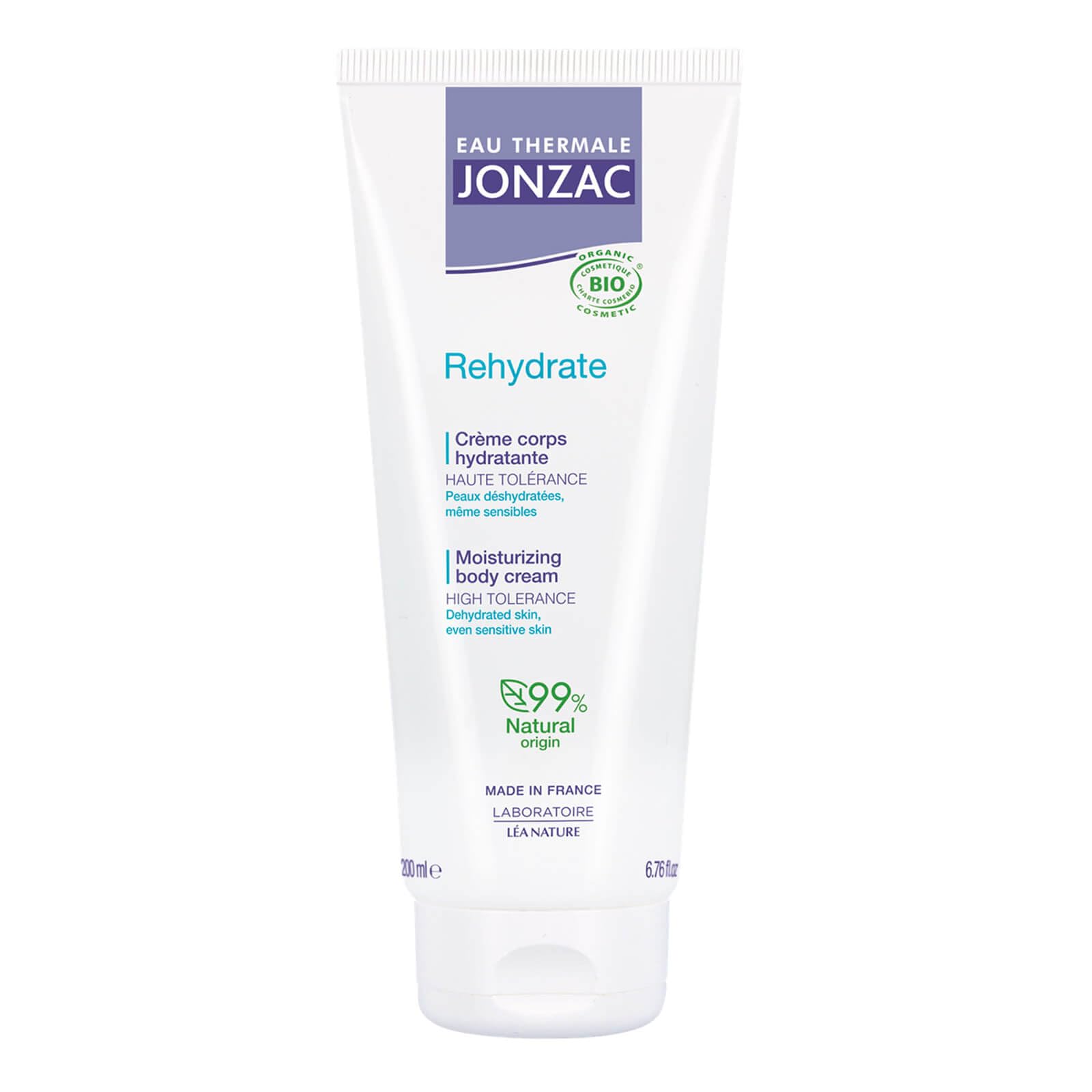 Eau Thermale Jonzac - Crème hydratante onctueuse corps - Rehydrate - Peaux déshydratées, même sensibles - Certifié Bio Cosmos Organic - Tube de 200 ml