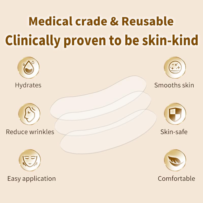 Wrinkle Remover Wrinkle Patches Reusable For preventing skin wrinkles and removing wrinkles overnight while you sleep Pack of three (neck) (clear)
