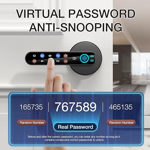 Offtv CG002 Fingerprint Door Lock- Smart Door Knob,Biometric Door Lock,With Passcode Keypad Keyless Entry Door Handle,For Bedroom Home Hotel Office Apartment thumb #3