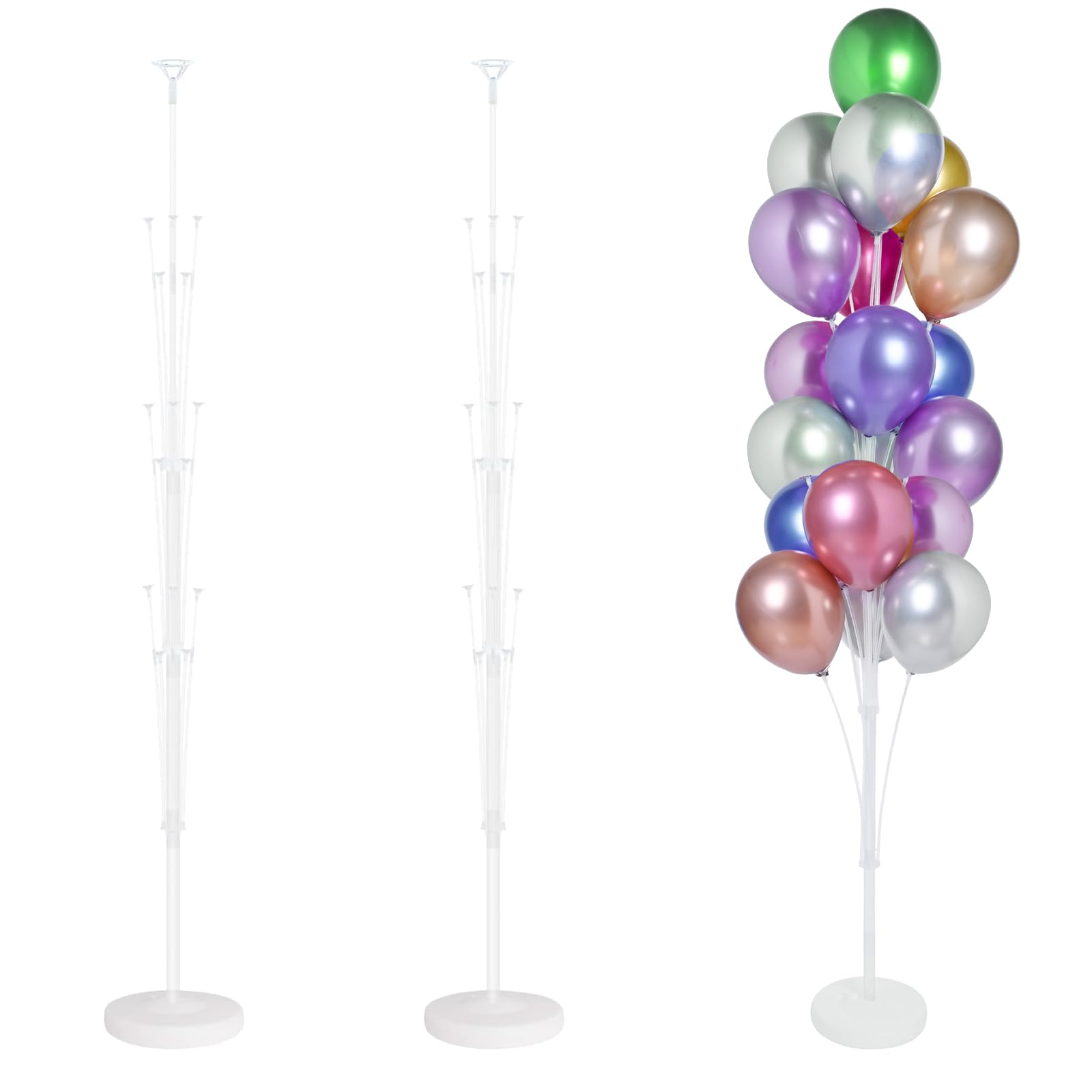 KATBUU 2 Sets of Balloon Stand Kit, 6ft Balloon Stands for floor with Base, Decorations for Party