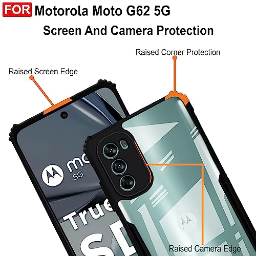 Image of Zapcase Back Case Cover for Motorola Moto G62 5G | Compatible for Motorola Moto G62 5G Back Case Cover | Clear Case for with Camera Protection | (TPU + PC | Matte Black)