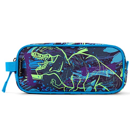 Image of Choco Mocha Kids Pencil Case for Boys, Soft Zipper Pencil Pouch for Boys, Kids Pencil Case for School Dinosaur Pencil Bag for Toddler Boy, Navy Blue