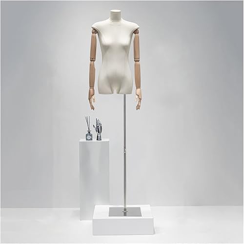 HYKJLD Maniquí de costura para el cuerpo femenino, maniquí de costura, forma de vestido de torso, altura ajustable de 52 a 71 pulgadas, torso de