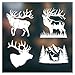 (4 Pcs) Deer Elk Silhouette White Vinyl Decal Sticker Set Wildlife Hunting Nature Forest Mountain Design Car Truck Bumper Laptop Window Decoration Waterproof Durable 5 Inches (White)