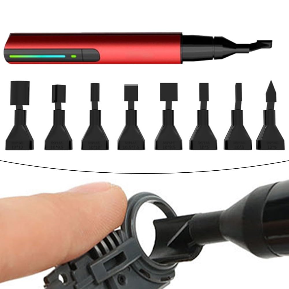 Juego de mini lijadora recíproca con 8 puntas de nailon, 3 velocidades ajustables 2800-3600 CPM, para moler y pulir madera y manualidades, color rojo