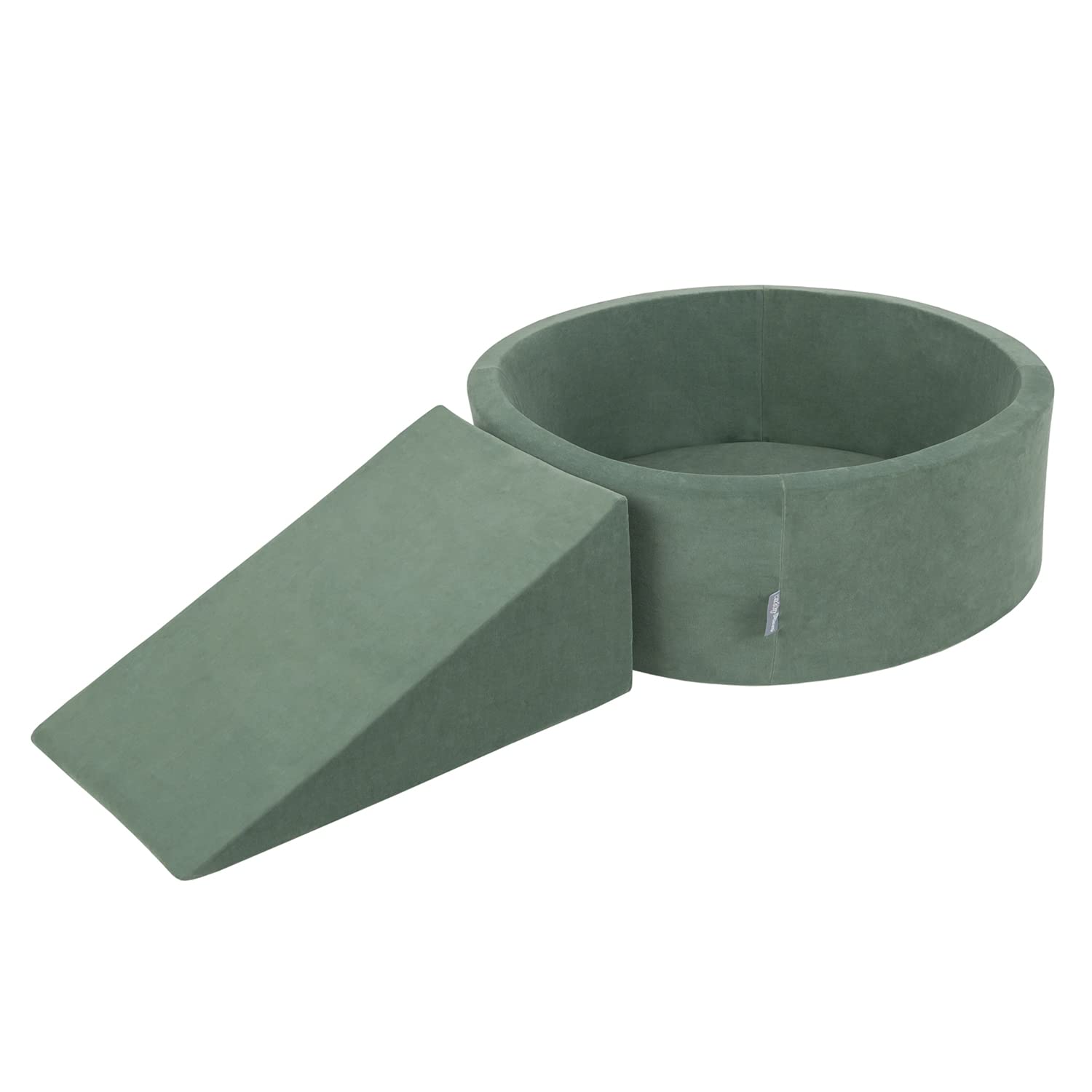 KiddyMoon Area di Gioco in Schiuma con Tondo Piscina di Palline per Bambini Piscina (200 Palline) + Cuneo, Verde del Bosco: Verde Chiaro/Giallo/Turchese/Arancione/Rosa Scuro/Viola