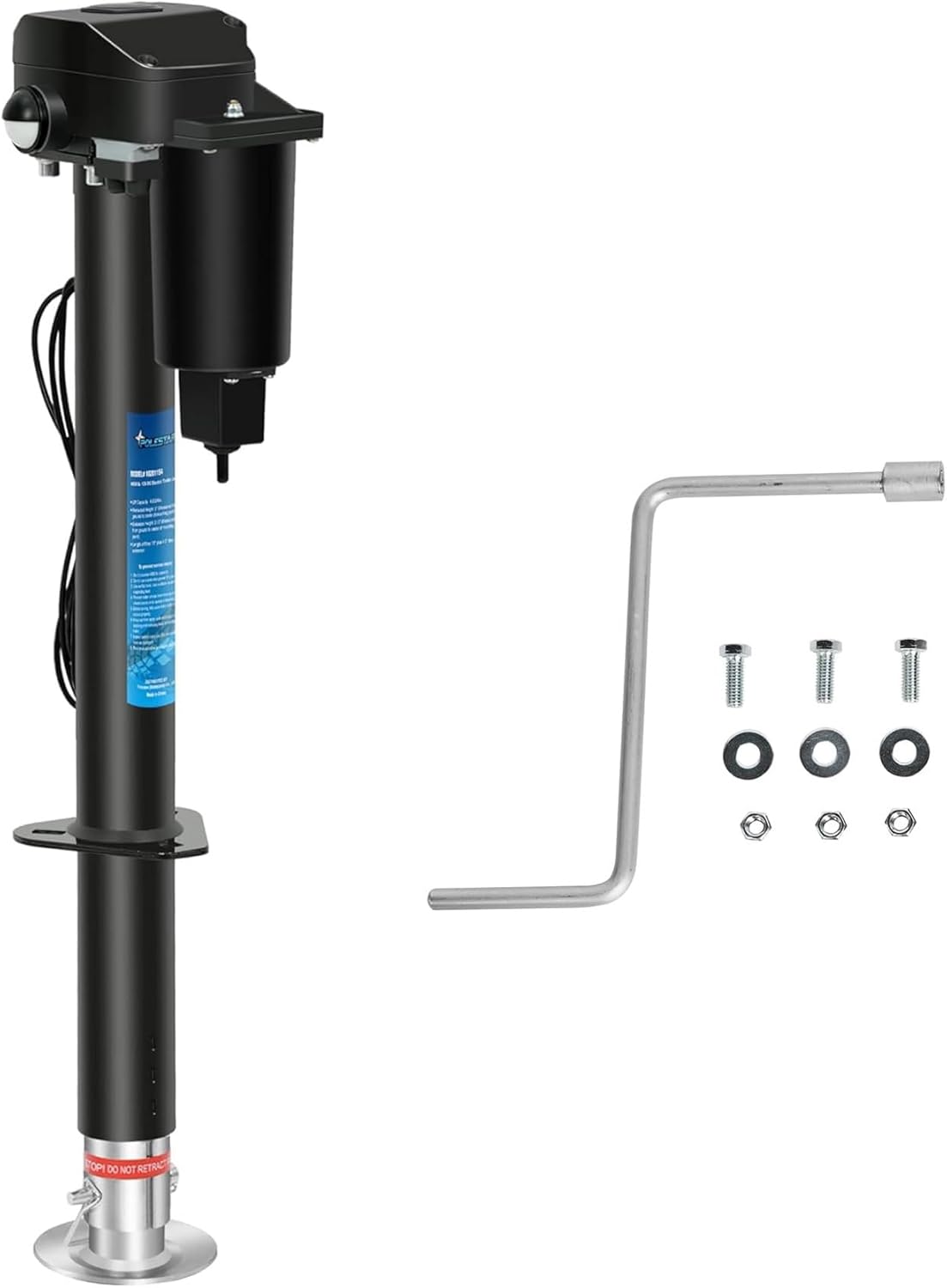 POLESTAR Electric Trailer Jack, Power Tongue Jack 4000 lbs, Electric Tongue Jack for Lifting RV Travel Camper Utility Yacht Trailer, 12V DC, 9"-27" Lift