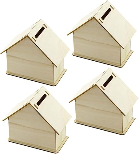 Miniatura 9 de Exceart Juego de 4 figuras de escritorio de madera para decoración de uñas, soporte de madera, juegos de bancos, juguetes de madera, artesanías de