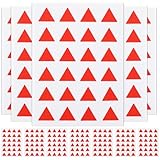 ULTECHNOVO 12 Blatt Dreieckige Klebeetiketten Selbstklebende Aufkleber zum Beschriften und Planen Rote Markierungssticker für Bücher und Haushalt Praktisch und Platzsparend