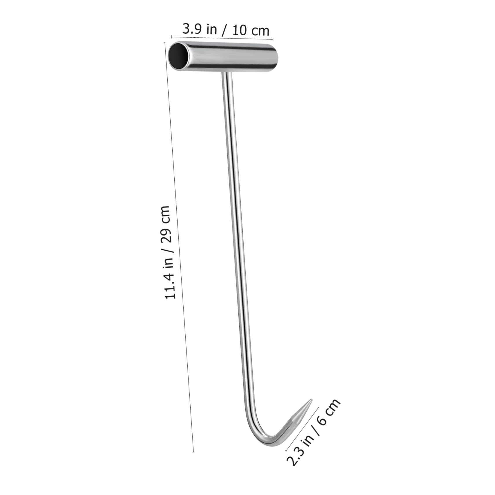 CANIGHT 2pcs Pull Hook for Lifting Manhole Tarp Hook Puller Manhole Lifter Drain Grate Manhole Lid Opener Zughaken Ceiling Hooks Heavy Duty S Hooks Sewer Lid Lifting Hooks Lpen Iron Silver