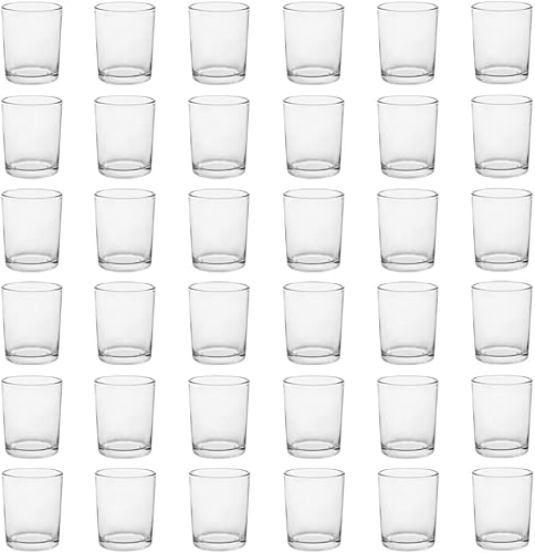 Juego de 36 portavelas de cristal de mercurio transparente, elegantes portavelas votivos para bodas, duchas y decoración del hogar, perfectos para