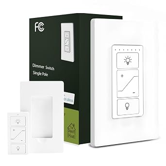 12V - 24V Dimmer Switch, 12-24 Volt PWM Dimmer Light Switch with Remote Control for LED Strip Lights, RV LED Interior Lights Fixture, Compatible with Alexa