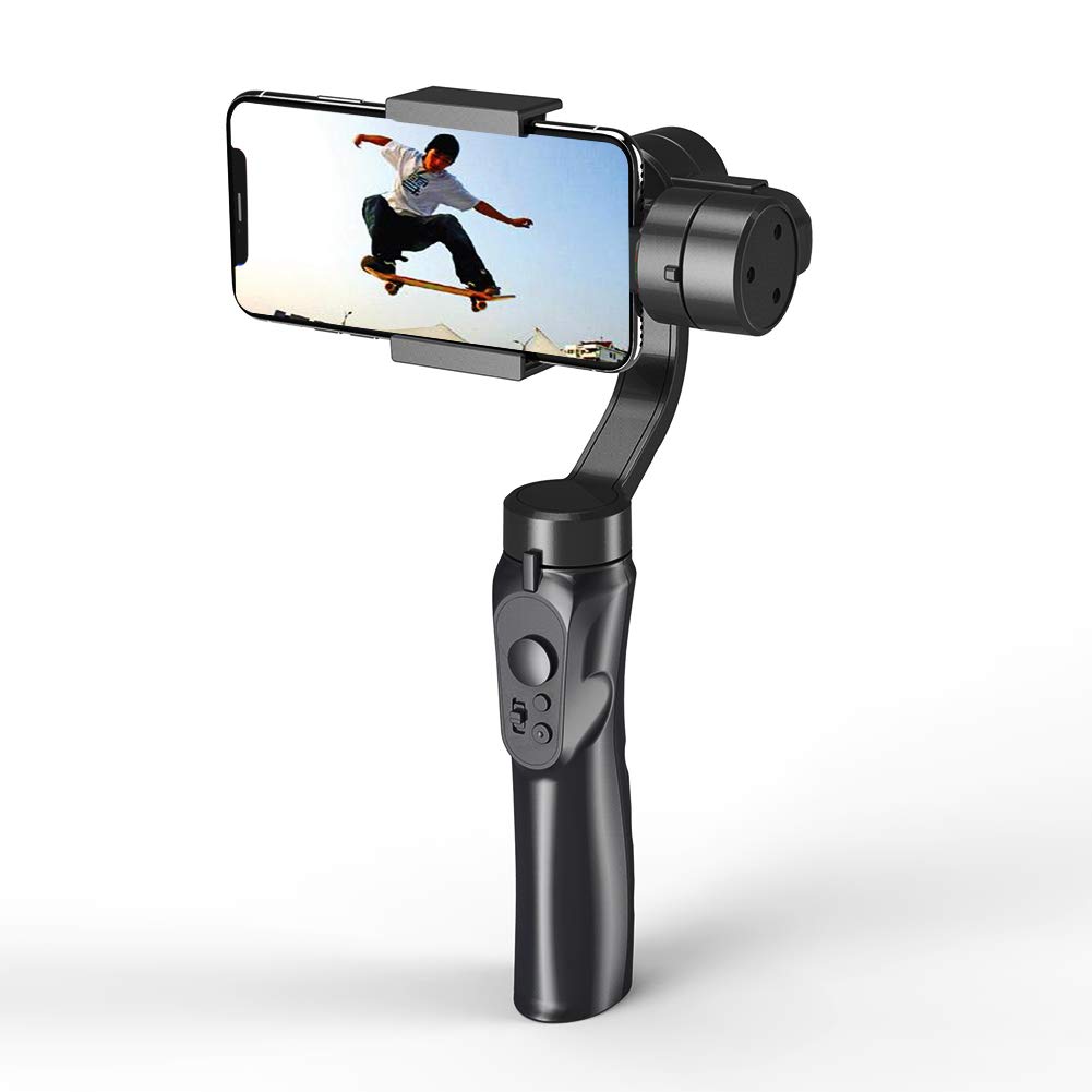 Ręczny stabilizator gimbala, 3-osiowy regulowany stabilizator wideo H4, kompatybilny z iPhone X 8, 7 Plus, Samsung Galaxy S10, S9, Huawei i innymi, automatyczne panoramy, funkcja poklatkowego i
